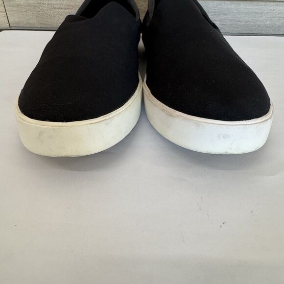 Donald J Pliner Sonia Black Canvas Slip On Sneaker Shoes Women 8.5 Casual Boat - Picture 6 of 11